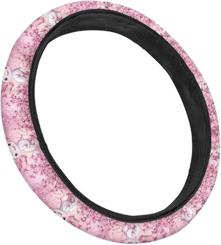 Glow Dolphin Totem Flower Steering Wheel Cover, Universal Fit for 15 Inch Vehicles, Polyester Material, Anti-Slip Car Wheel Protector in Saudi Arabia