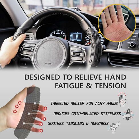 Monster Steer Grip - Ergonomic Steering Wheel Cover for Hand Pain, Fatigue & Tingling Relief | Reduces Grip Stiffness & Numbness | Universal Fit (2-Pack) in Saudi Arabia