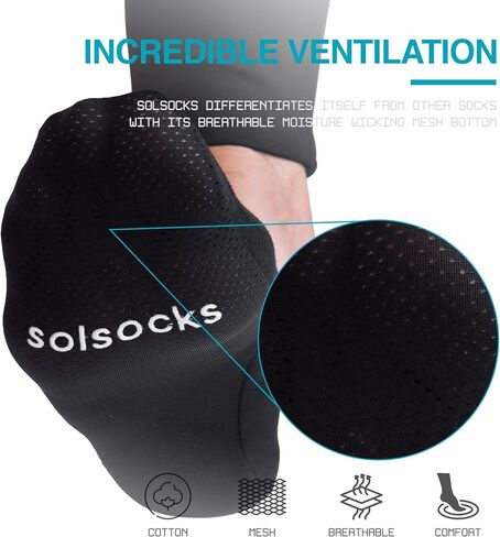جوارب SOLSOCKS العضوية تيري نو شو للكاحل للنساء (رجال) - ناعمة ومسامية وغير قابلة للانزلاق مع بطانة لراحة طوال اليوم in Saudi Arabia