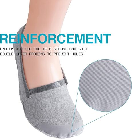 جوارب SOLSOCKS العضوية تيري نو شو للكاحل للنساء (رجال) - ناعمة ومسامية وغير قابلة للانزلاق مع بطانة لراحة طوال اليوم in Saudi Arabia