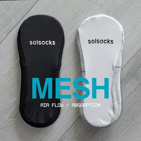 جوارب SOLSOCKS العضوية تيري نو شو للكاحل للنساء (رجال) - ناعمة ومسامية وغير قابلة للانزلاق مع بطانة لراحة طوال اليوم in Saudi Arabia