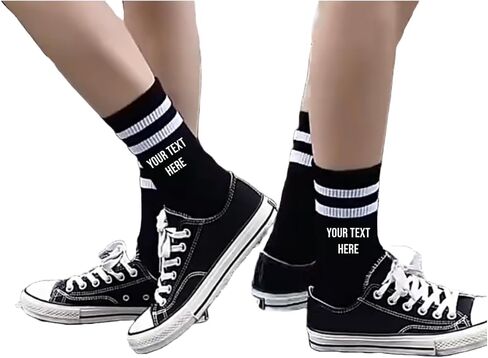 Custom Mens Socks. Personalized Groomsmen Socks with Text. Crew Socks for Men in Saudi Arabia