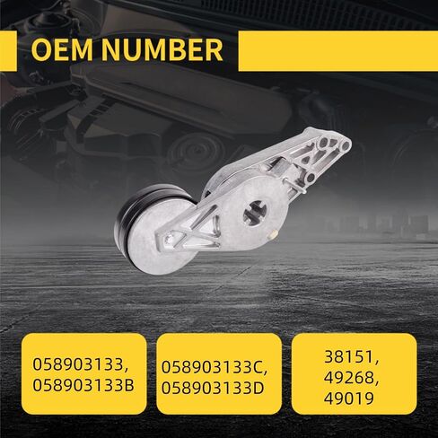 Drive Belt Tensioner 38151 Fit for Volkswagen Passat 1998-2005 L4 1.8L, Audi A4 / A4 Quattro 1997 1998 1999 2000 2001 L4 1.8L Pulley Tensioners in Saudi Arabia