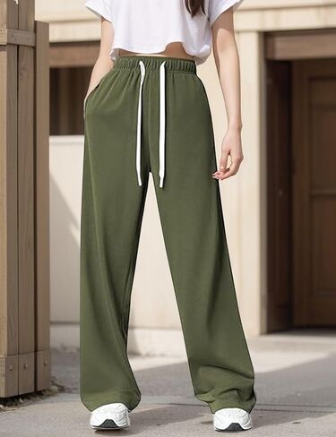 Womens Sweatpants High Waisted Baggy Pants Wide Leg Athletic Joggers Gym Workout Lightweight Pants with Pockets in Saudi Arabia