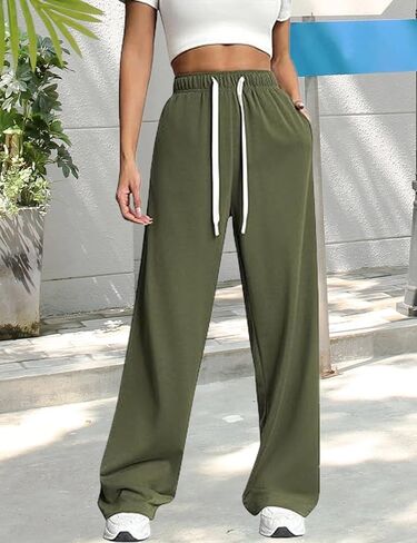 Womens Sweatpants High Waisted Baggy Pants Wide Leg Athletic Joggers Gym Workout Lightweight Pants with Pockets in Saudi Arabia
