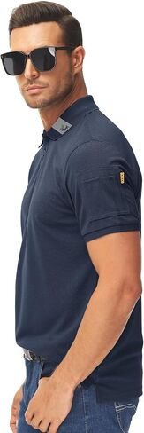 Mens Polo Shirts Short Sleeve Casual Golf Shirts Athletic Performance Collar Polo Shirt in Saudi Arabia