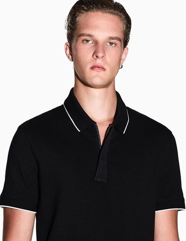 Armani Exchange Mens Slim Fit Cotton Pique Polo in Saudi Arabia