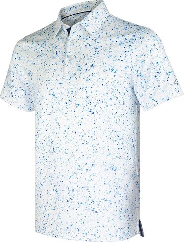 Men's Golf Shirts Short Sleeve Moisture Wicking Dry Fit Print Patterns Collared Performance Polo Golf Shirts for Men in Saudi Arabia