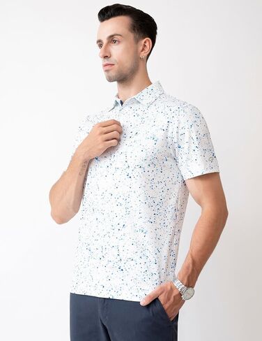 Men's Golf Shirts Short Sleeve Moisture Wicking Dry Fit Print Patterns Collared Performance Polo Golf Shirts for Men in Saudi Arabia