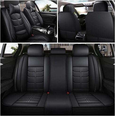 غطاء مقعد سيارة جلدي لسيارة Honda Passport 2010-2023، أغطية مقاعد سيارة مقاومة للماء مع دعم أسفل الظهر، غطاء مقعد مريح ومسامي، سهل التركيب (5 قطع مريحة، أسود + أحمر) in Kuwait