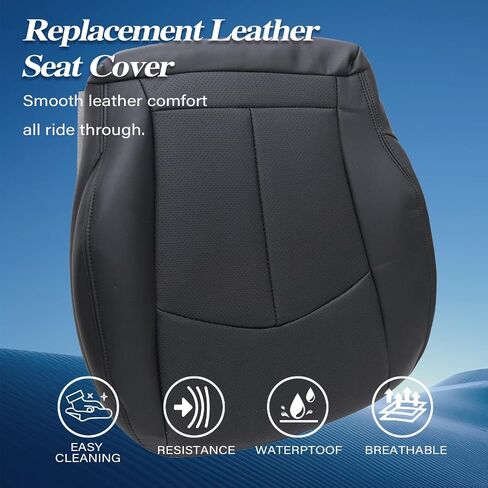 GXARTS Driver Side Bottom Lower Replacement Perforated Leather Seat Cover Black Compatible with Mercedes Benz E63 E280 E300 E320 E350 E500 E550 2003 2004 2005 2006 2007 2008 2009 in Saudi Arabia