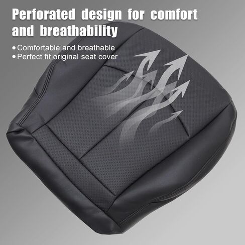 GXARTS Driver Side Bottom Lower Replacement Perforated Leather Seat Cover Black Compatible with Mercedes Benz E63 E280 E300 E320 E350 E500 E550 2003 2004 2005 2006 2007 2008 2009 in Saudi Arabia