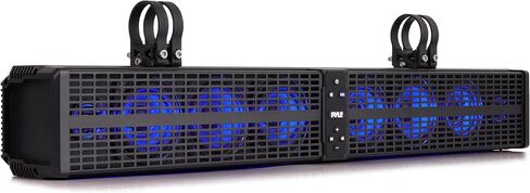 Pyle 32" Powered ATV/UTV Soundbar System, 200W Bluetooth Speakers with Built-in Amplifier, Waterproof and Weatherproof, Wireless BT Streaming and Auxiliary Input, LED Lights in Saudi Arabia