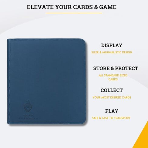 Card Guardian - 12 Pocket Premium Binder with Zipper for 480 Cards - Side Loading Pockets for Trading Card Games TCG (Pink) in Saudi Arabia