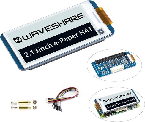 Waveshare 2PCS 2.13 بوصة E-Ink Display HAT V4 الإصدار، أسود/أبيض بلونين 250x122 بكسل ورق إلكتروني لـ Raspberry Pi 5/4B/3B+/3B/2B/Zero W/WH/Zero 2 W/Jetson Nano SPI Interface، دعم التحديث الجزئي in Saudi Arabia