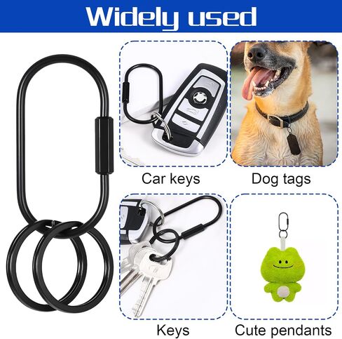 Key Chain, 2 Pack Brass Key Ring with 4 Rings Carabiner, Reusable Brass Screw Lock Keychain Universal Keychain Clip for Men Women in Saudi Arabia