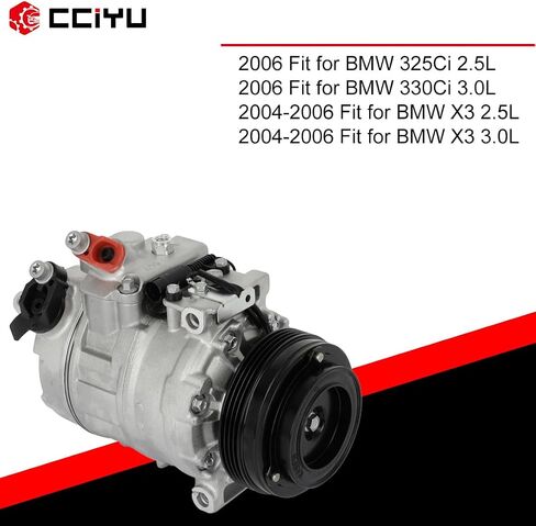 ضاغط هواء CCIYU مع قابض ضاغط هواء A/C للسيارة 2004-2006 لسيارة BMW X3 2.5L تكييف وضاغط للهواء لـ 97377 in Saudi Arabia