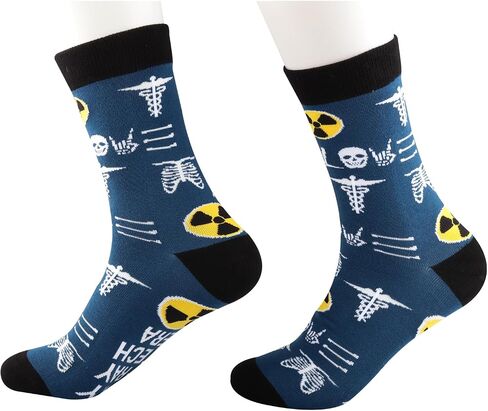 PXTIDY 2 Pairs x-Ray Sock Radiology Technician Gift Radiologist Socks X- Ray Tech Graduation Gift X-Ray Technician Sock in Saudi Arabia