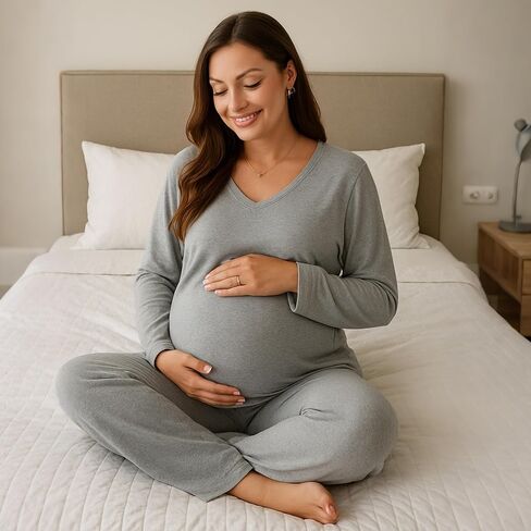 HEARTNICE Women's Ultra Soft V-Neck Long Sleeve Pajama Set - Lightweight & Stretchy PJs for Cozy Nights in Saudi Arabia