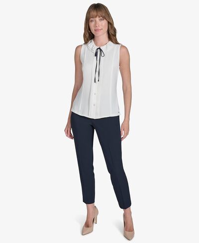 Tommy Hilfiger Womens Sleeveless Ruffle Blouse in Saudi Arabia