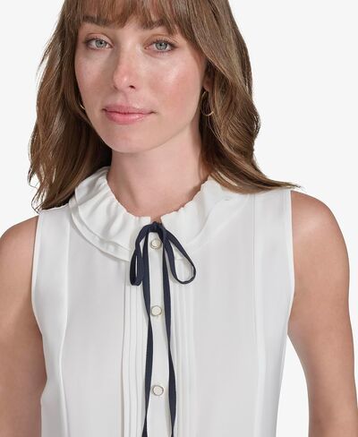 Tommy Hilfiger Womens Sleeveless Ruffle Blouse in Saudi Arabia