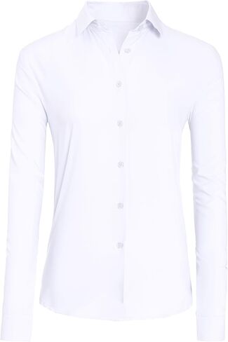 CBOO Button Down Shirts for Women, Wrinkle Free Business Casual Blouses Long Sleeve Simple Shirt in Kuwait