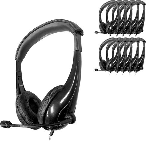 HamiltonBuhl Motive8 Mid-Sized Multimedia Headset with in-line Volume Control, Black in Saudi Arabia
