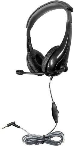 HamiltonBuhl Motive8 Mid-Sized Multimedia Headset with in-line Volume Control, Black in Saudi Arabia