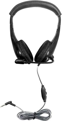 HamiltonBuhl Motive8 Mid-Sized Multimedia Headset with in-line Volume Control, Black in Saudi Arabia
