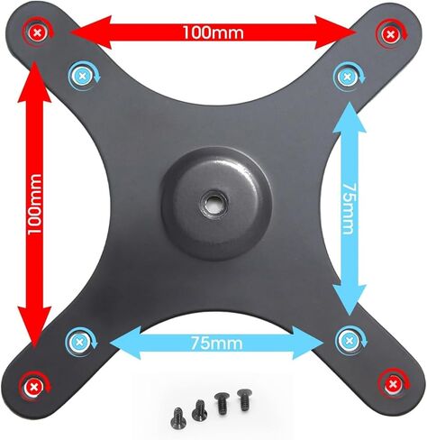 Kado Portable Monitor Stand Adapter Bracket Plate Tripod Black, Wall Mount Arm Mount 17mm Ball Head to 100x100mm 75x75mm Universal, Tripod Camera Stand for Desktop Monitor Portrait/Landscape Mode in Kuwait