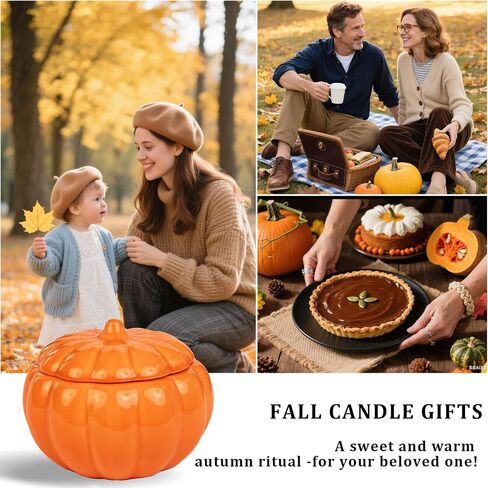 Fall Candle Spice Pumpkin Decorations: Fall Decorations for Home Scented Candles Natural Soy Wax Spiced Pumpkin Candles- Thanksgiving Centerpiece for Autumn Indoor Decor in Saudi Arabia