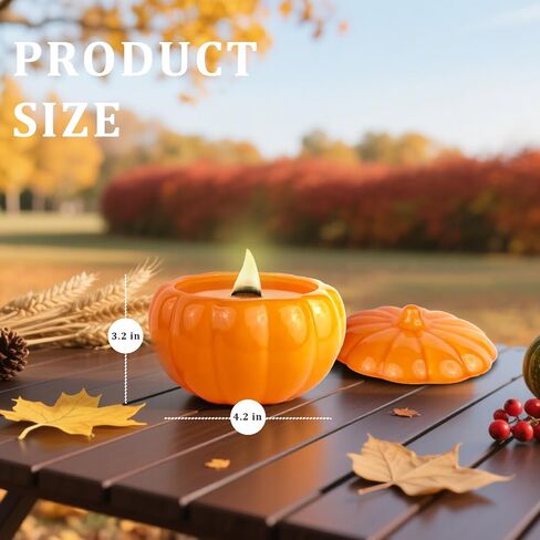 Fall Candle Spice Pumpkin Decorations: Fall Decorations for Home Scented Candles Natural Soy Wax Spiced Pumpkin Candles- Thanksgiving Centerpiece for Autumn Indoor Decor in Saudi Arabia