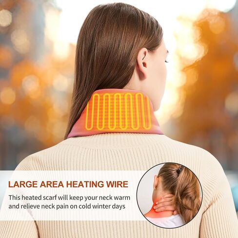 Heated Scarf for Women & Men - Rechargeable Electric Heating Scarf, 4000mAh Power Bank Included, Neck Warmer in Saudi Arabia