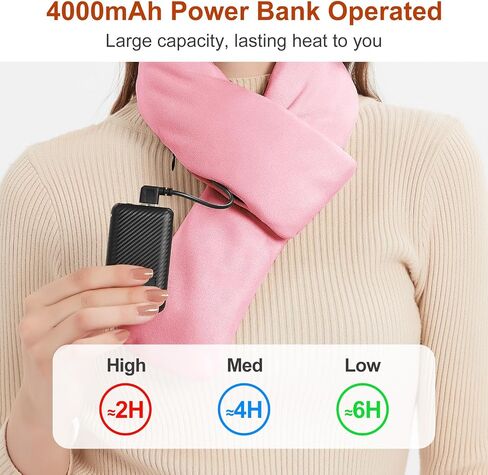 Heated Scarf for Women & Men - Rechargeable Electric Heating Scarf, 4000mAh Power Bank Included, Neck Warmer in Saudi Arabia