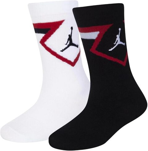 Jordan Little Kids Diamond Logo High Crew Socks, Set of 2 Sock Size 5-7 in Saudi Arabia
