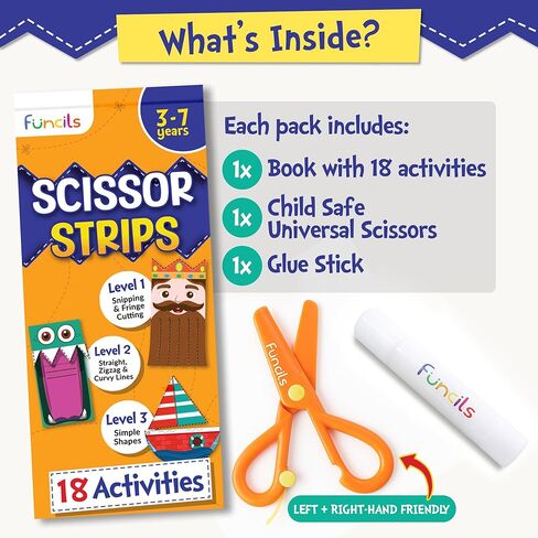 Toddler Scissor Skills - Art Supplies & Crafts Kit for Kids, Safety Scissors, Fine Motor Toys, Birthday Gifts for Boys & Girls Ages 3, 4, 5, 6, 7 Year Old, Preschool Learning Activities Books in Saudi Arabia