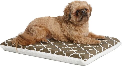 MidWest Homes for Pets Quiet Time Teflon Defender Dog Beds; Pet Beds Designed to Fit Folding Metal Dog Crates, Brown & White Geometric Pattern, 30-Inch in Kuwait