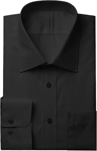Mens Dress Shirts Long Sleeve Collared Stretch Solid Formal Wedding Dating Business Casual Button Down Shirt Pocket in Saudi Arabia
