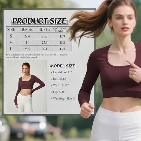 Seamless Long Sleeve Workout Top with Square Neck Lightweight Stretch Fit for Yoga and Gym in Saudi Arabia