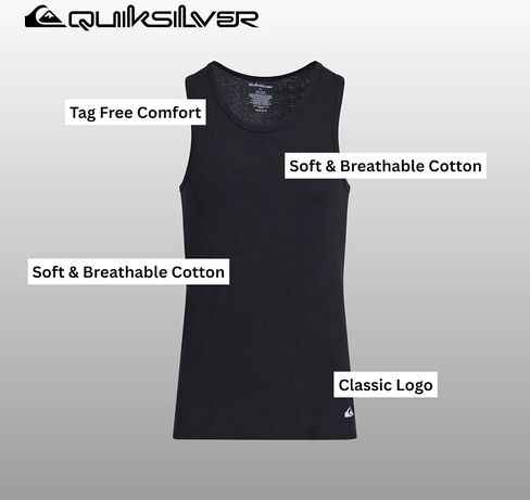 قمصان داخلية بدون أكمام للرجال من Quiksilver - عبوة من 5 قمصان مضلعة خفيفة الوزن in Saudi Arabia