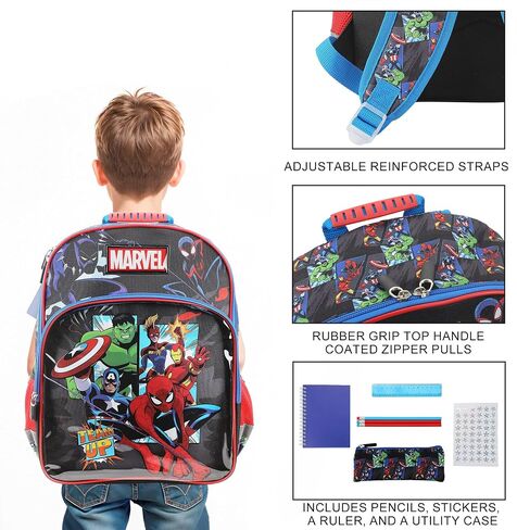 Bioworld Marvel Avengers 5-Piece 16" Backpack & Stationery Value Set in Saudi Arabia