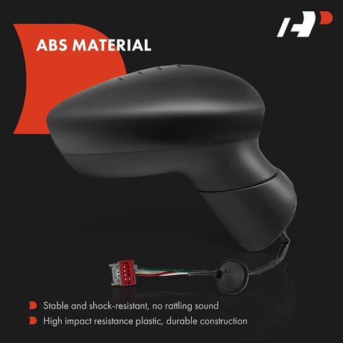 A-Premium Passenger Side Power Door Mirror - Compatible with Ford Fiesta 2011-2019 - Non-Heated Manual Folding Smooth Black Outside Rear View Mirror w/Blind Spot Glass in Saudi Arabia