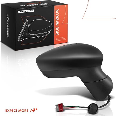 A-Premium Passenger Side Power Door Mirror - Compatible with Ford Fiesta 2011-2019 - Non-Heated Manual Folding Smooth Black Outside Rear View Mirror w/Blind Spot Glass in Saudi Arabia