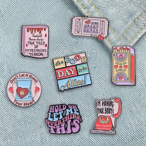 7 Packs Cute Enamel Pins Brooch for Collor Handbag Cap Knapsack Jeans Accessories Collection (Let's Hide) in Saudi Arabia