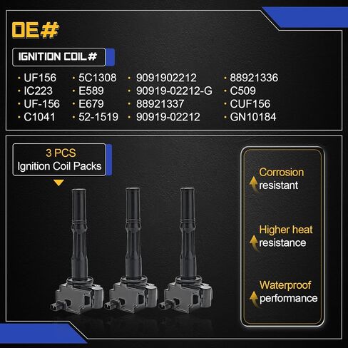 UF156 Ignition Coil Packs For 1995-2004 Toyota Tacoma Tundra 4Runner T100 3.4L Replaces#90919-02212 IC223 GN10184 in Saudi Arabia