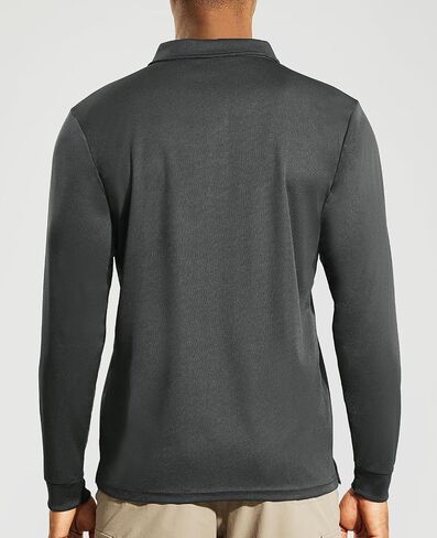 Men's Polo Shirts Golf Long Sleeve - Quick Dry Performance Collared Tshirt Athletic Casual Lightweight with Pocket in Saudi Arabia
