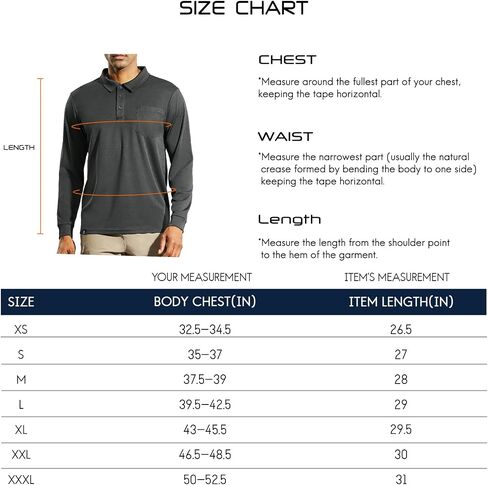 Men's Polo Shirts Golf Long Sleeve - Quick Dry Performance Collared Tshirt Athletic Casual Lightweight with Pocket in Saudi Arabia