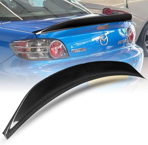 مجموعة قطع غيار جناح السيارة من ألياف الكربون الحقيقية من HYPERSPEED طقم الشفاه الخلفي STP-Style مناسب لـ 2004 2005 2006 2007 2008 2009 2010 2011 Mazda RX-8 RX8 in Saudi Arabia