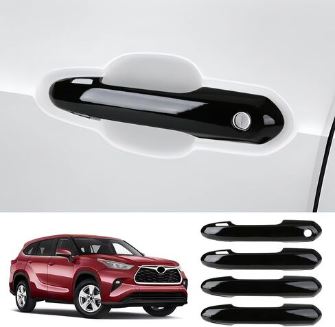 Car Door Handle Cover for Toyota RAV4 2019-2025，Highlander 2020-2025，Crown 2023-2025 Hybrid Auto Exterior Accessories Handle Protectors Covers Wrap Decoration ABS Gloss Black in Saudi Arabia