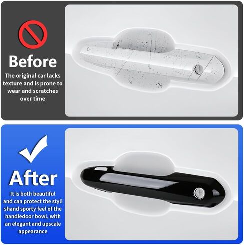 Car Door Handle Cover for Toyota RAV4 2019-2025，Highlander 2020-2025，Crown 2023-2025 Hybrid Auto Exterior Accessories Handle Protectors Covers Wrap Decoration ABS Gloss Black in Saudi Arabia